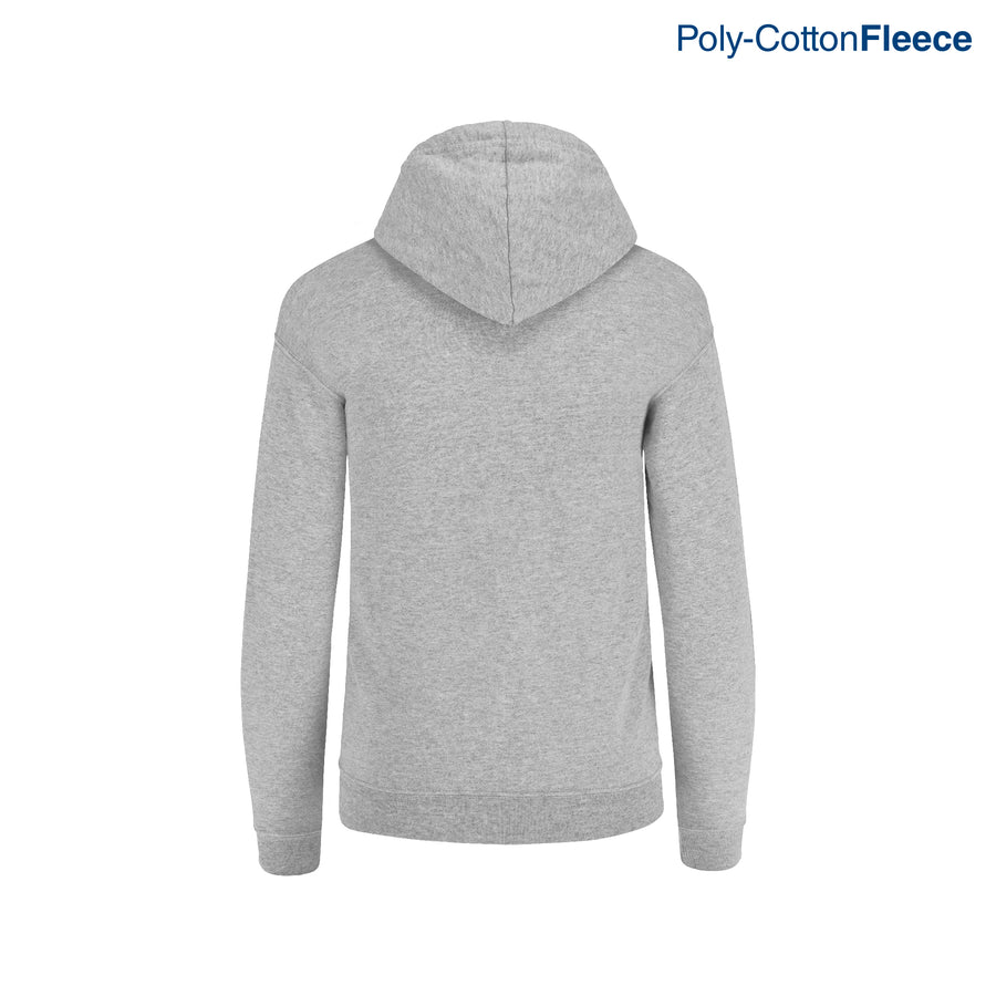 Adult Unisex Full Zip Hooded Sweatshirt With Kangaroo Pocket (Heather Grey)