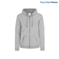 Adult Unisex Full Zip Hooded Sweatshirt With Kangaroo Pocket (Heather Grey)