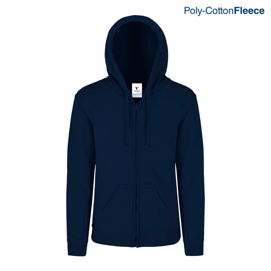Adult Unisex Full Zip Hooded Sweatshirt With Kangaroo Pocket (Navy)