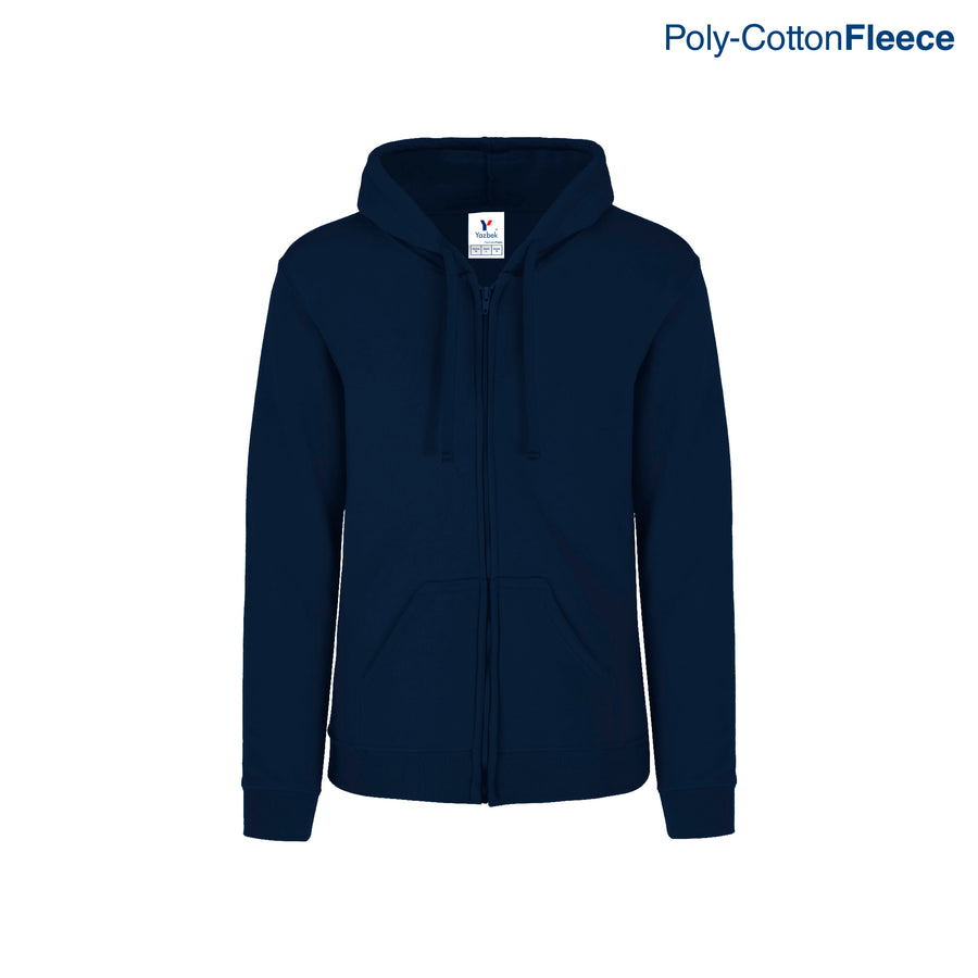 Adult Unisex Full Zip Hooded Sweatshirt With Kangaroo Pocket (Navy)