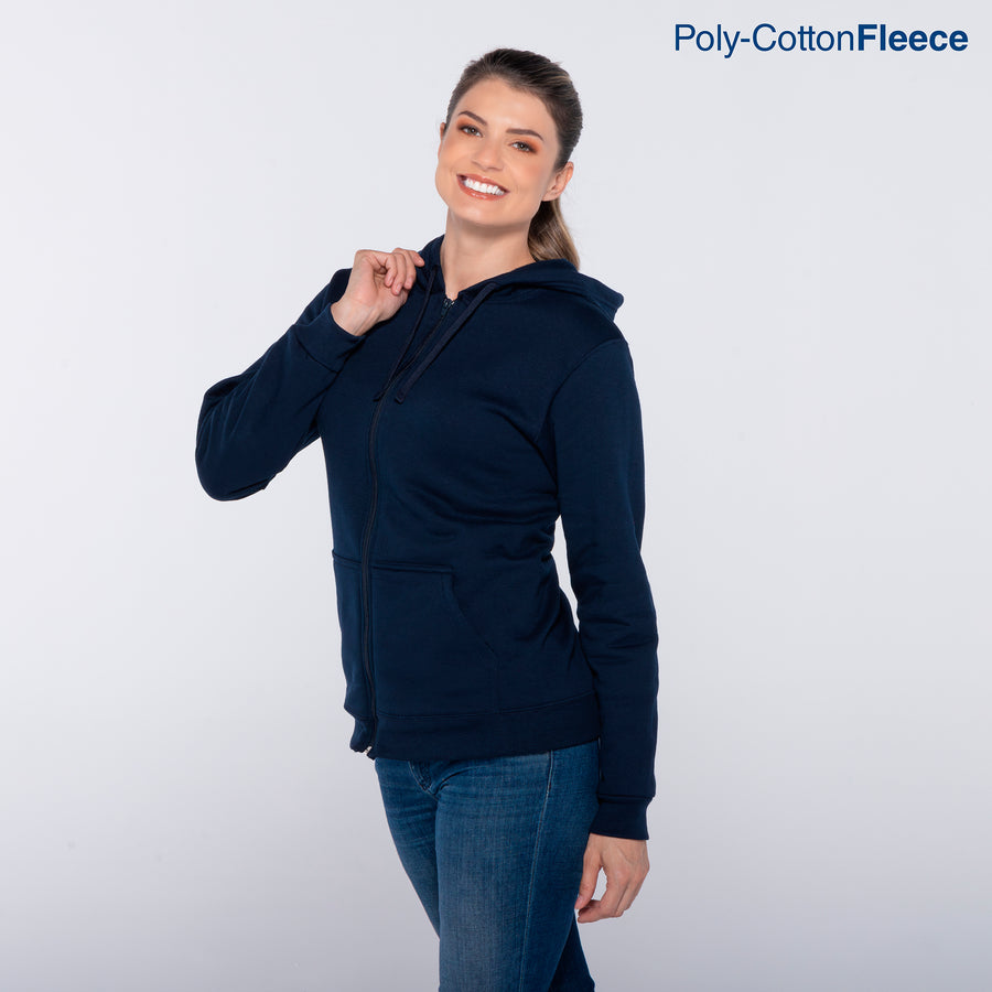 Adult Unisex Full Zip Hooded Sweatshirt With Kangaroo Pocket (Navy)