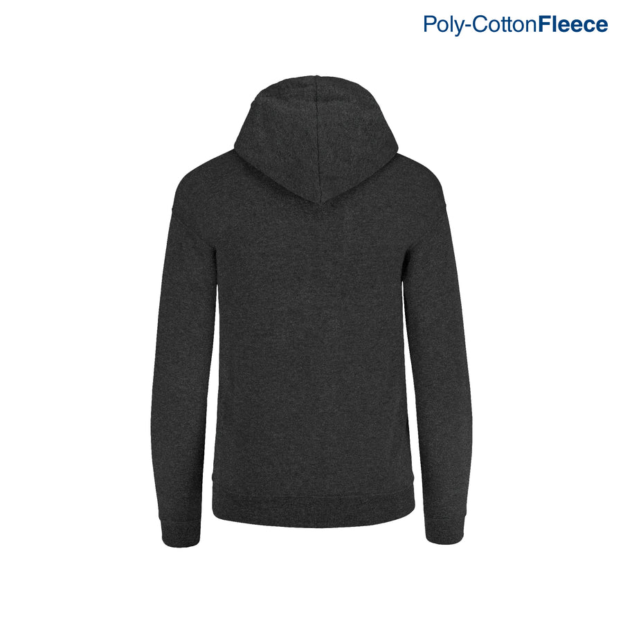 Adult Unisex Full Zip Hooded Sweatshirt With Kangaroo Pocket (New Intense Heather Black)