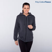 Adult Unisex Full Zip Hooded Sweatshirt With Kangaroo Pocket (New Intense Heather Black)