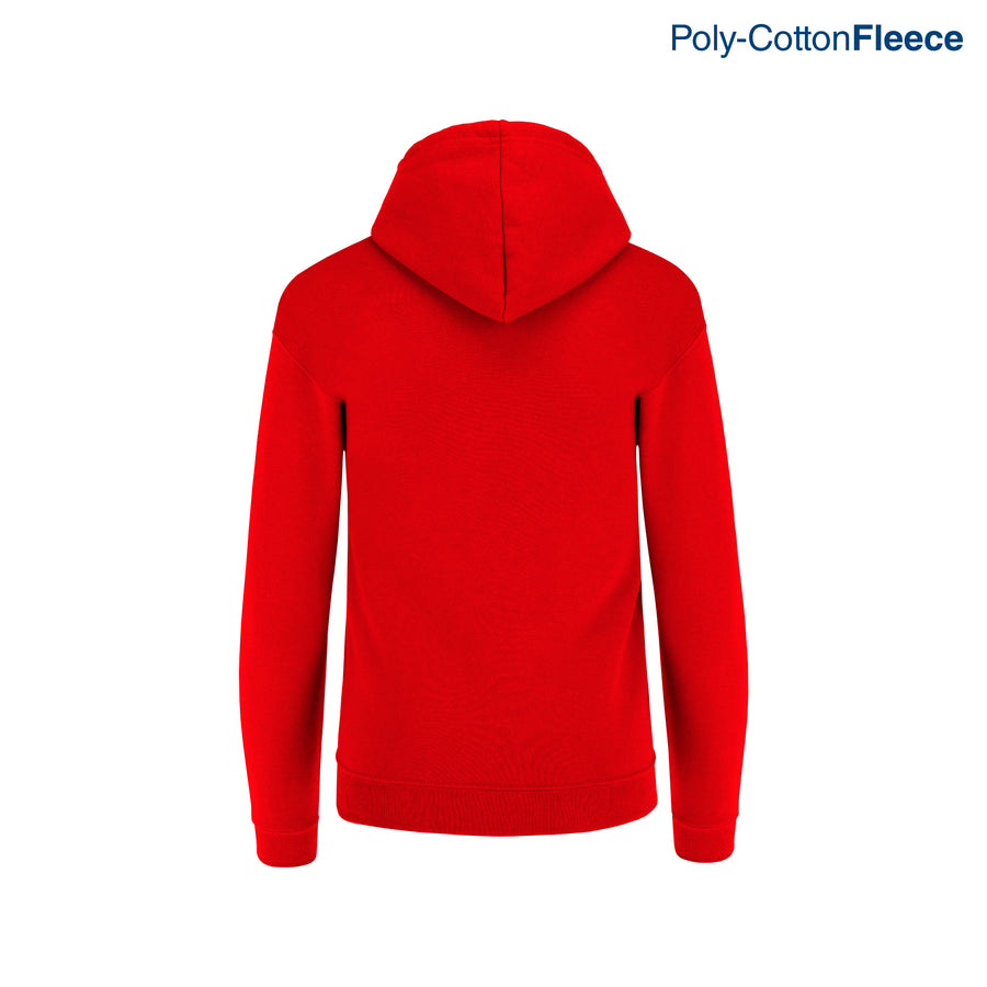 Adult Unisex Full Zip Hooded Sweatshirt With Kangaroo Pocket (Red)