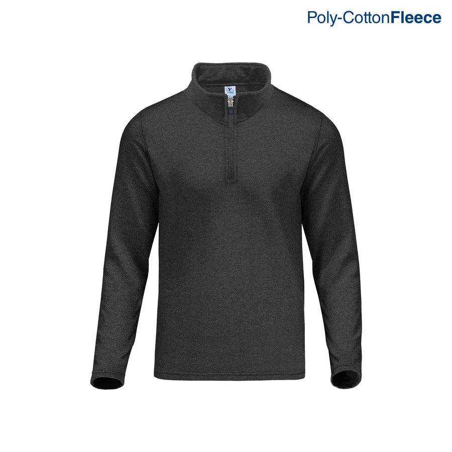 Adult’s Unisex 1/4 Zip Crew Neck Sweatshirt (Heather Black)