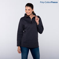 Adult’s Unisex 1/4 Zip Crew Neck Sweatshirt (Heather Black)