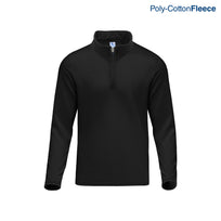 Adult’s Unisex 1/4 Zip Crew Neck Sweatshirt (Black)