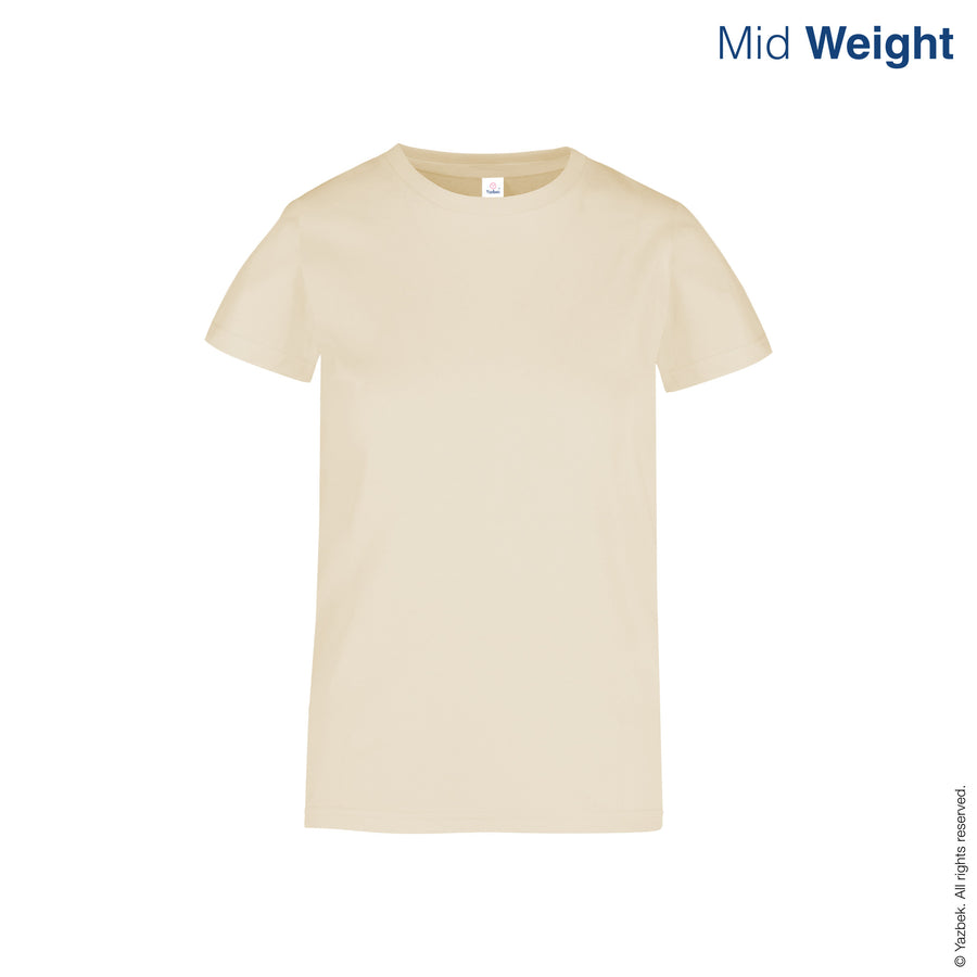 Women's Crew Neck Short Sleeve T-Shirt (Sand)