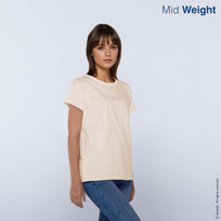 Women's Crew Neck Short Sleeve T-Shirt (Sand)