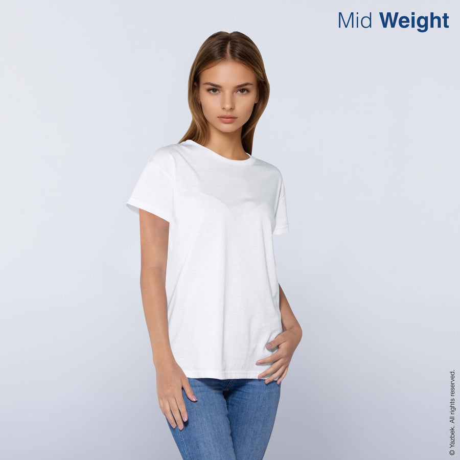Women's Crew Neck Short Sleeve T-Shirt (White)