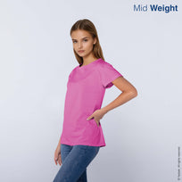 Women's Crew Neck Short Sleeve T-Shirt (Fucsia)