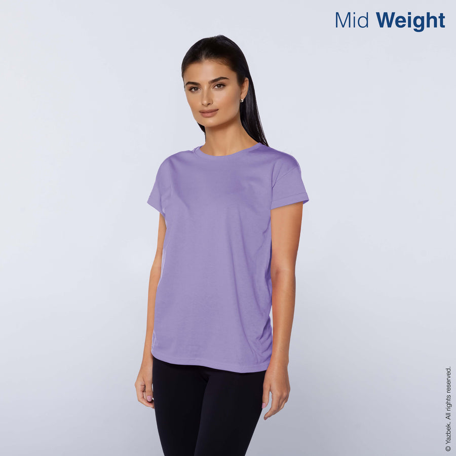 Women's Crew Neck Short Sleeve T-Shirt (Lavender)