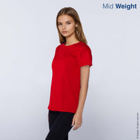 Women's Crew Neck Short Sleeve T-Shirt (Red)
