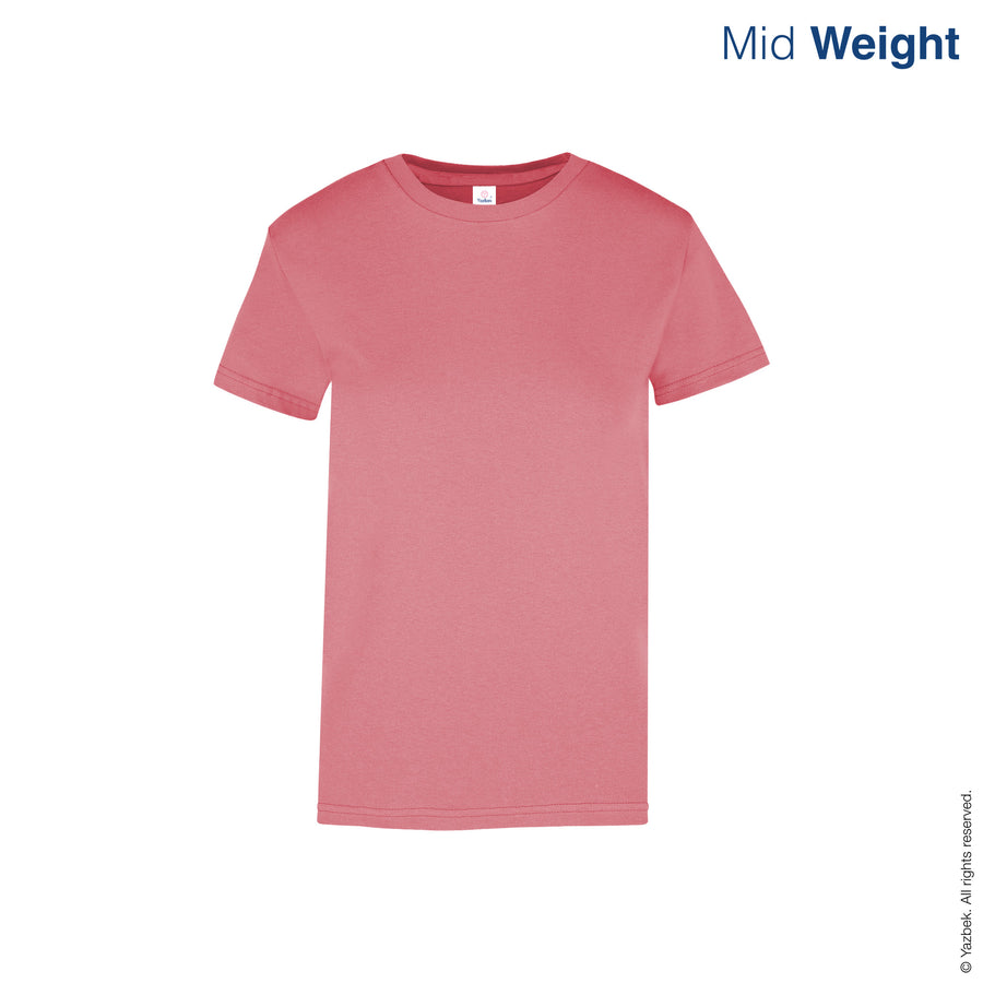 Women's Crew Neck Short Sleeve T-Shirt (Salmon)