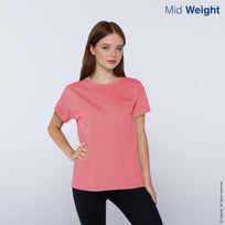Women's Crew Neck Short Sleeve T-Shirt (Salmon)