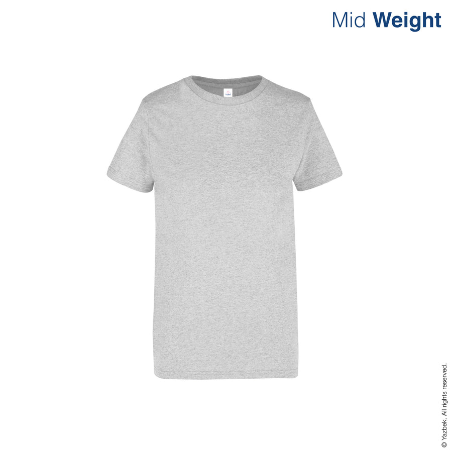 Women's Crew Neck Short Sleeve T-Shirt (Heather Grey)