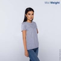 Women's Crew Neck Short Sleeve T-Shirt (Heather Grey)