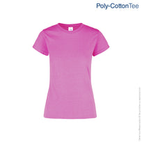 Women’s Crew Neck Short Sleeve Silhouette T-Shirt (Heather Fuchsia)