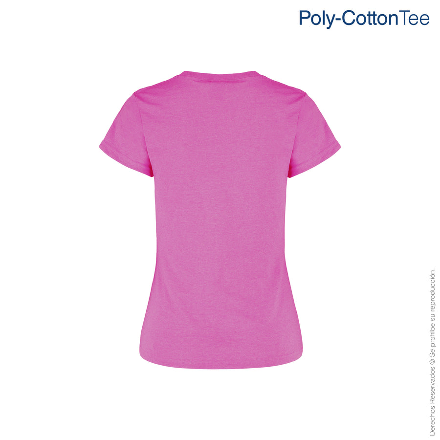 Women’s Crew Neck Short Sleeve Silhouette T-Shirt (Heather Fuchsia)