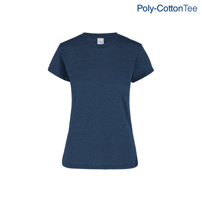 Women’s Crew Neck Short Sleeve Silhouette T-Shirt (Heather Navy)