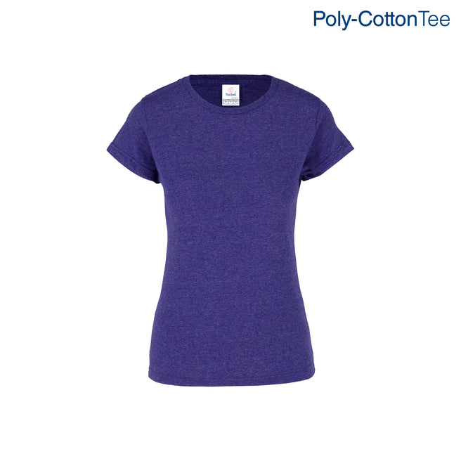 Women’s Crew Neck Short Sleeve Silhouette T-Shirt (Heather Purple)
