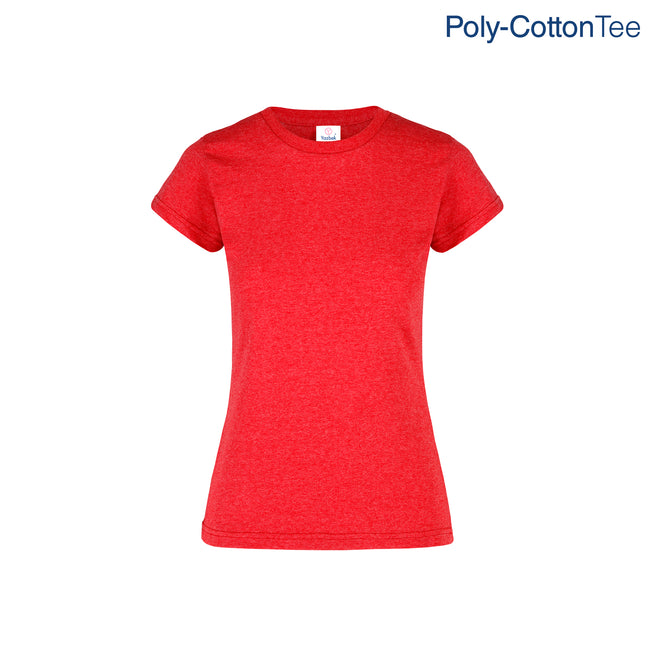 Women’s Crew Neck Short Sleeve Silhouette T-Shirt (Heather Red)