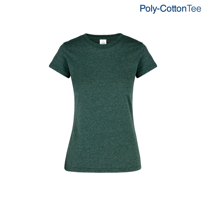 Women’s Crew Neck Short Sleeve Silhouette T-Shirt (Heather Forest Green)