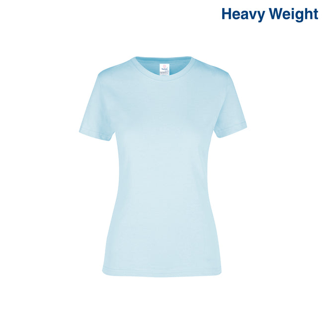 Women’s Heavy Weight Crew Neck Short Sleeve Silhouette T-Shirt (Powder Blue)