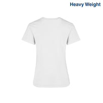 Women’s Heavy Weight Crew Neck Short Sleeve Silhouette T-Shirt (White)