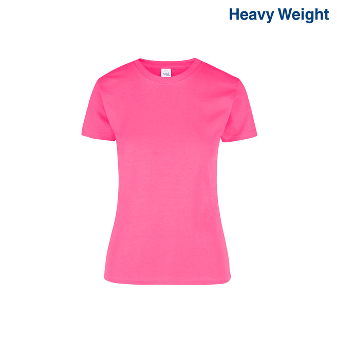 Women’s Heavy Weight Crew Neck Short Sleeve Silhouette T-Shirt (Fuchsia)