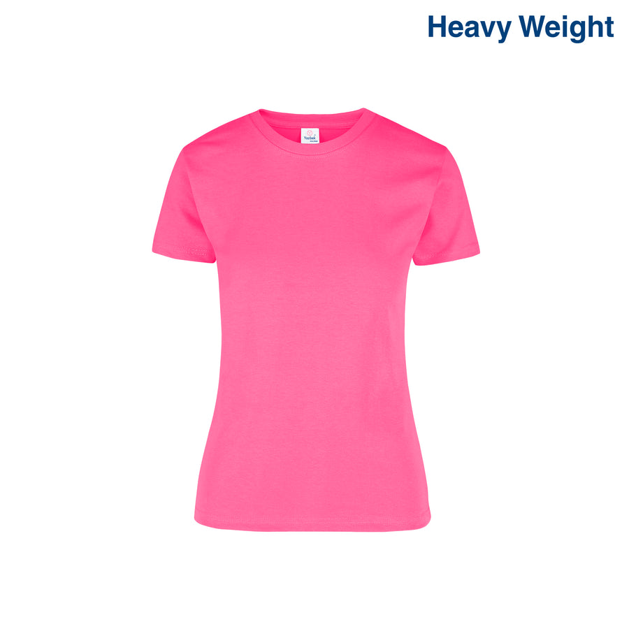 Women’s Heavy Weight Crew Neck Short Sleeve Silhouette T-Shirt (Fuchsia)