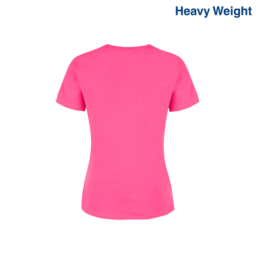 Women’s Heavy Weight Crew Neck Short Sleeve Silhouette T-Shirt (Fuchsia)