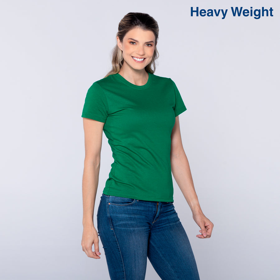 Women’s Heavy Weight Crew Neck Short Sleeve Silhouette T-Shirt (Jade)