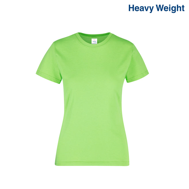 Women’s Heavy Weight Crew Neck Short Sleeve Silhouette T-Shirt (Lime)
