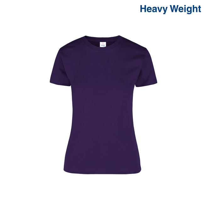 Women’s Heavy Weight Crew Neck Short Sleeve Silhouette T-Shirt (Purple)