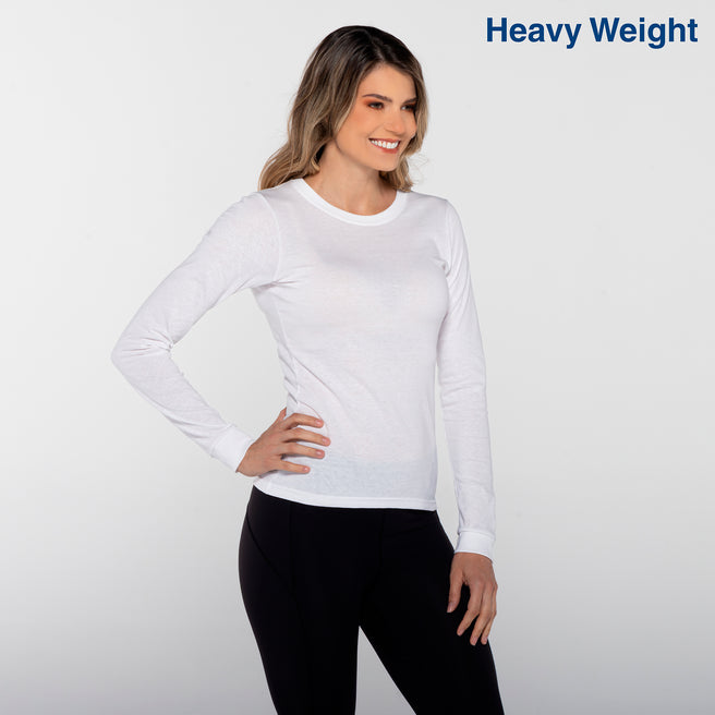 Women’s Crew Neck Long Sleeve Silhouette T-Shirt (White)