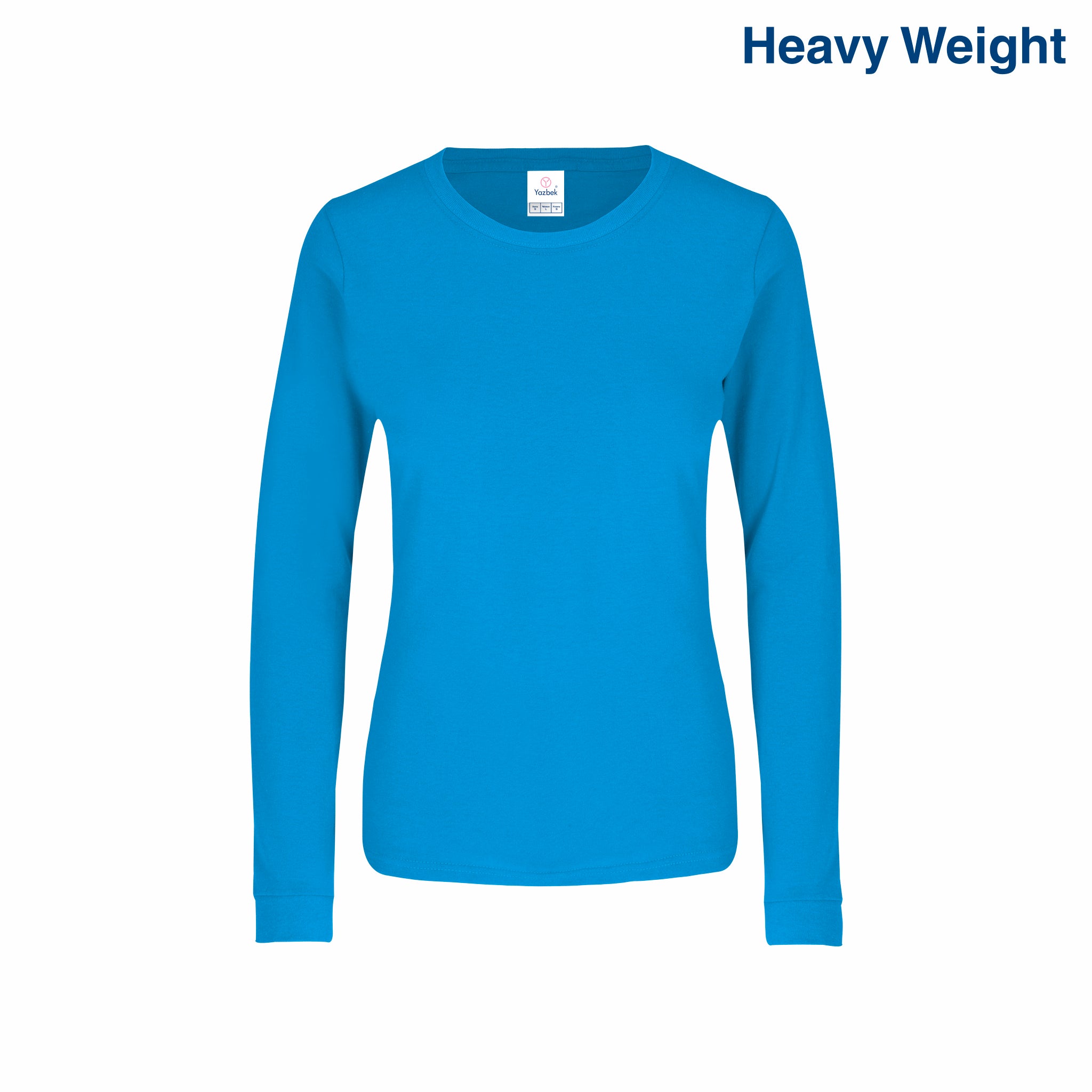 Women's Crew Neck Long Sleeve Silhouette T-Shirt (Turquoise