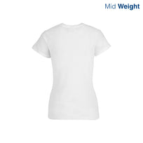 Women’s V-Neck Short Sleeve Silhouette T-Shirt (White)