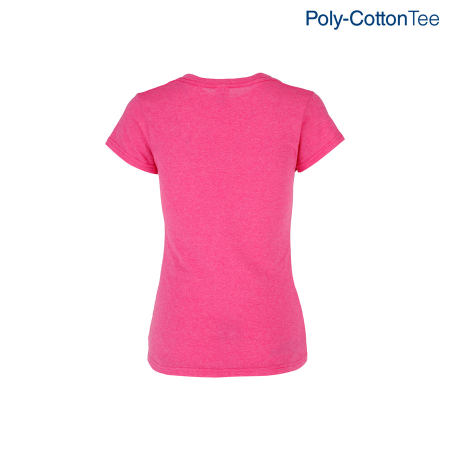 Women's V-Neck Short Sleeve Silhouette T-Shirt (Heather Fuchsia