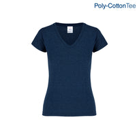 Women’s V-Neck Short Sleeve Silhouette T-Shirt (Heather Navy)