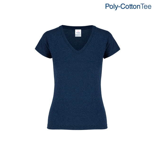 Women’s V-Neck Short Sleeve Silhouette T-Shirt (Heather Navy)