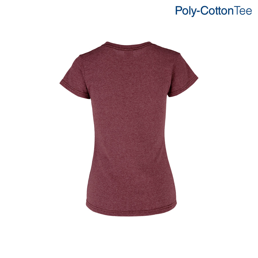 Women’s V-Neck Short Sleeve Silhouette T-Shirt ( Heather Maroon)