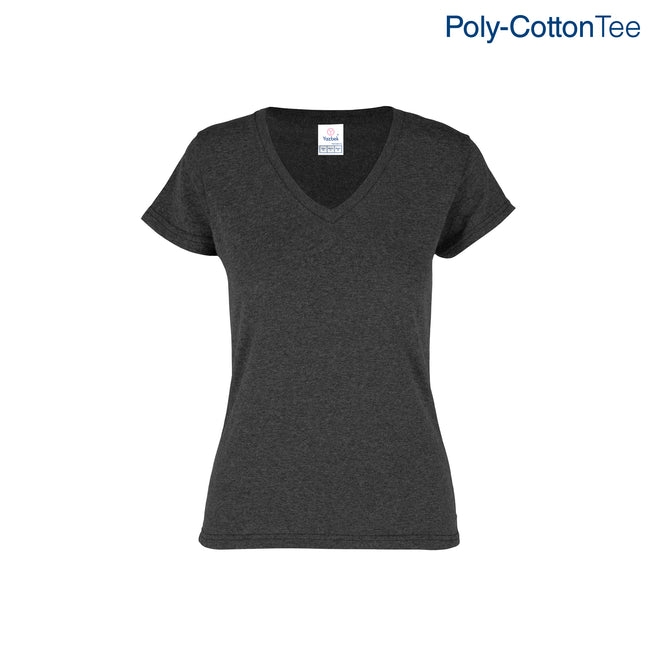 Women’s V-Neck Short Sleeve Silhouette T-Shirt (Heather Black)