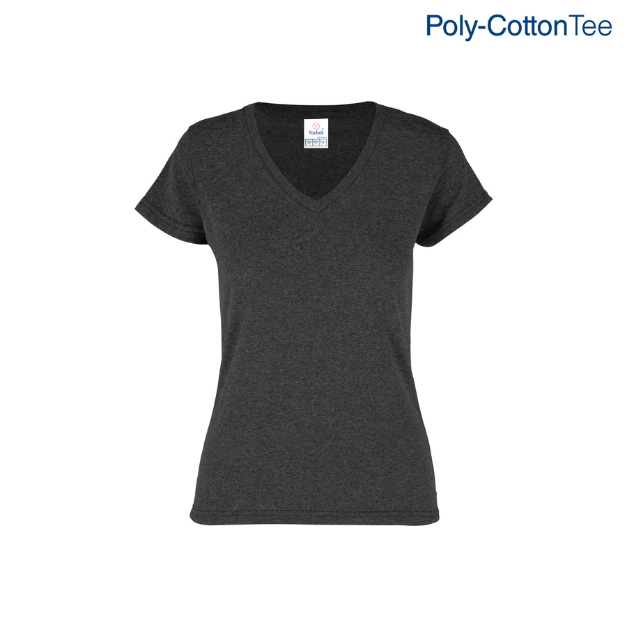 Women’s V-Neck Short Sleeve Silhouette T-Shirt (Heather Black)