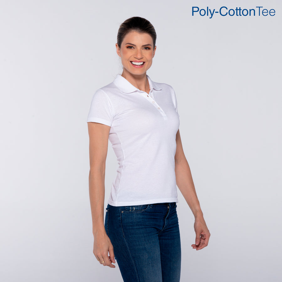 Women's 50/50 Polo Shirt (White)