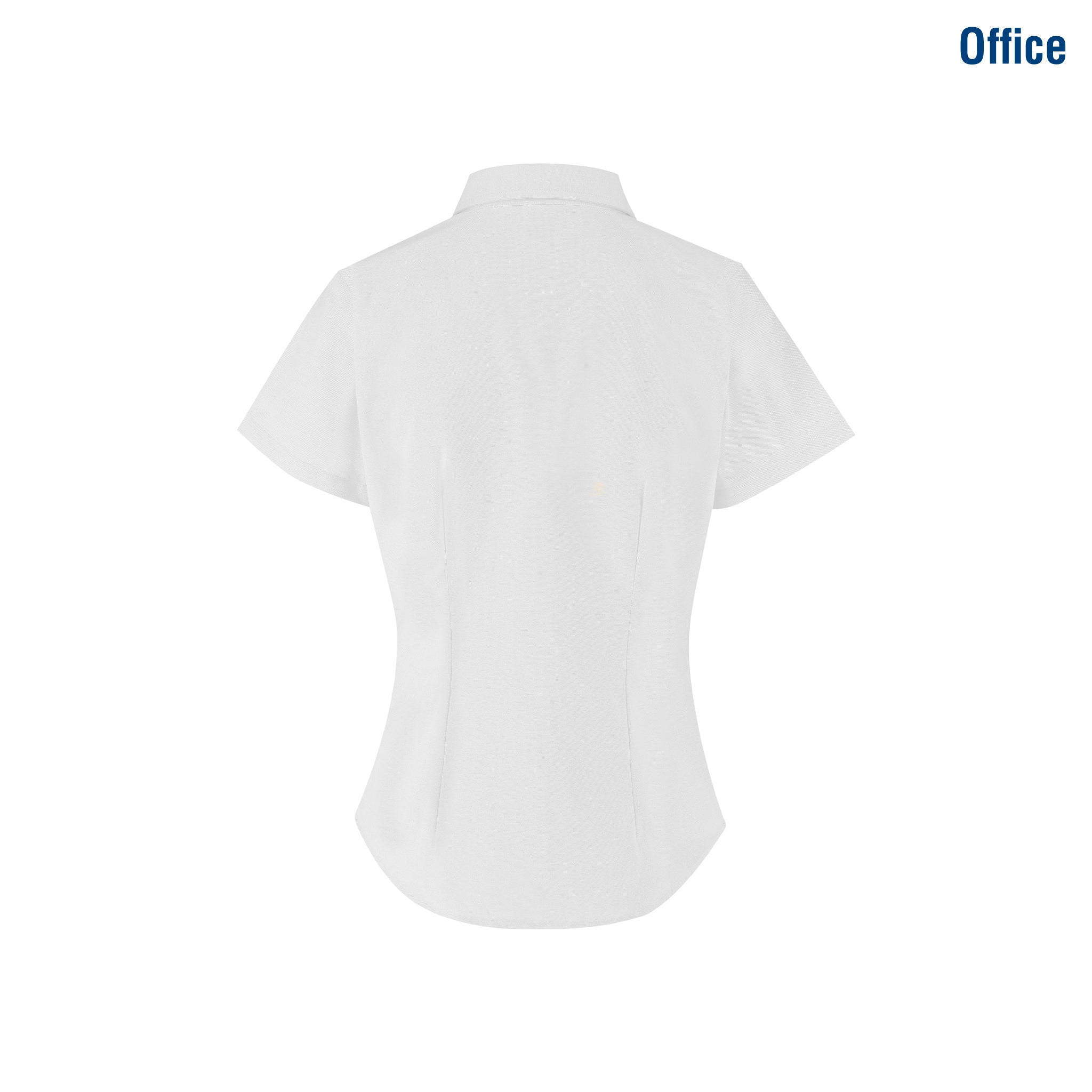 Women's Short Sleeve Silhouette Oxford Shirt (White) — Yazbek USA Mint
