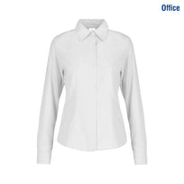 Women’s Long Sleeve Silhouette Oxford Shirt (White)