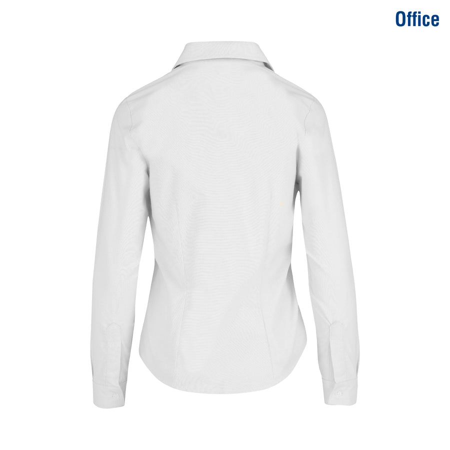 Women’s Long Sleeve Silhouette Oxford Shirt (White)