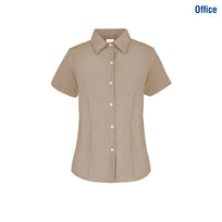 Women’s Short Sleeve Silhouette Twill Shirt (Beige)