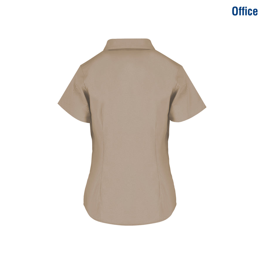 Women’s Short Sleeve Silhouette Twill Shirt (Beige)